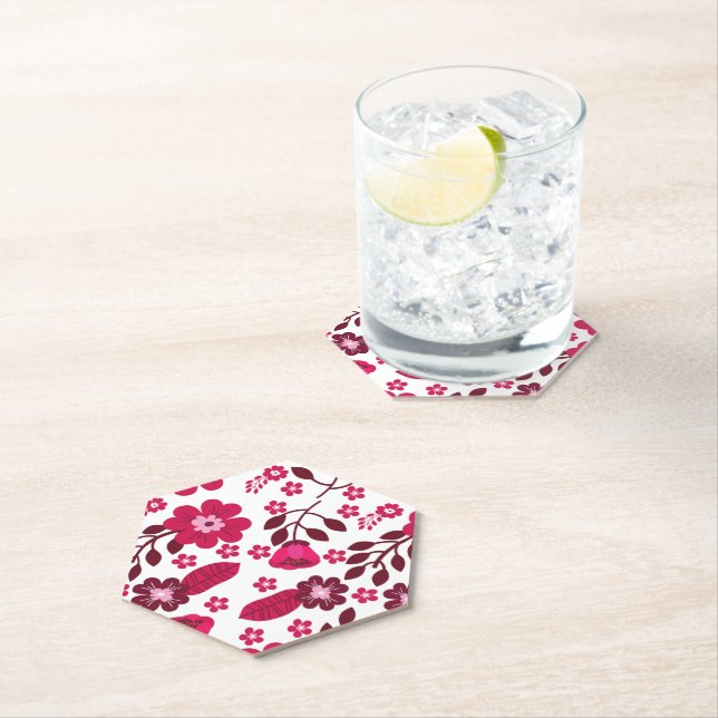 A Vintage Style Colourful Design Paper Coaster (Insitu)