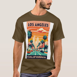 A Vintage Travel Art of Los Angeles California US  T-Shirt