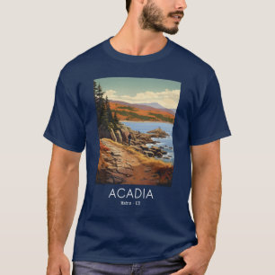 A Vintage Travel Illustration of Acadia National P T-Shirt