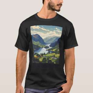 A Vintage Travel Illustration Of Lake District - E T-Shirt