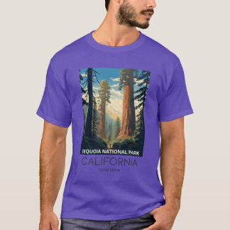 A Vintage Travel Illustration of Sequoia National T-Shirt