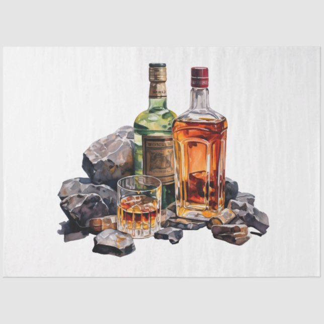 A Vintage Whiskey Design Series 3 Tissue Paper (Front)