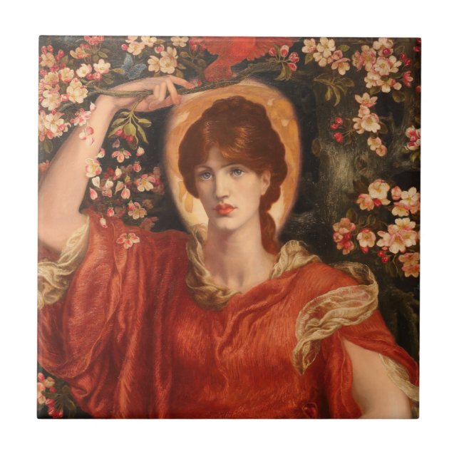 A Vision of Fiammetta 1878 Dante Gabriel Rossetti Tile (Front)