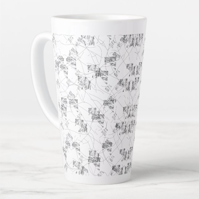 A visually appealing design showcasing a mix of wh latte mug (Left Angle)