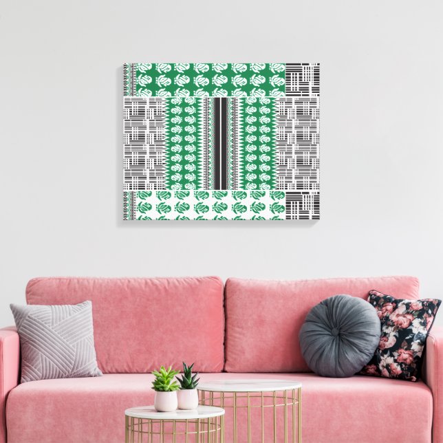 A visually appealing green and black pattern, acce canvas print (Insitu(LivingRoom))