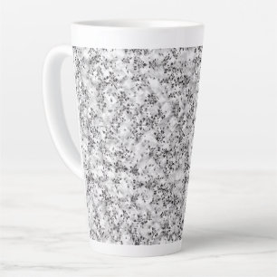 A visually striking white and black patterned wall latte mug