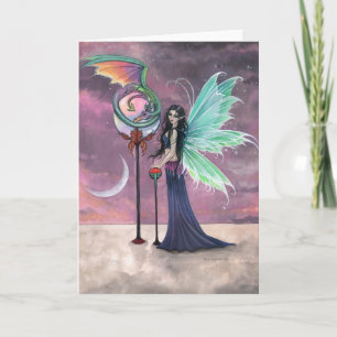 A Vivid Dream Fairy and Dragon Greeting Card