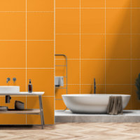 A vivid orange square surrounded by a white border