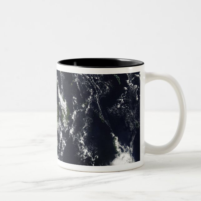 A volcanic plume from the Rabaul caldera Two-Tone Coffee Mug (Right)