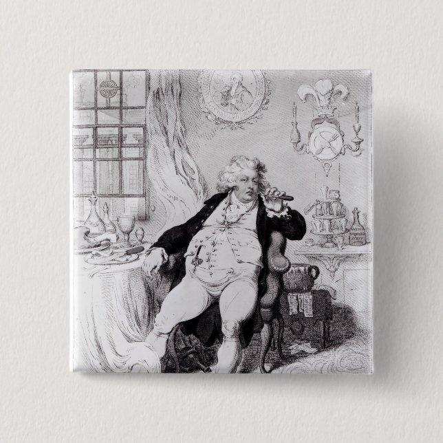 A Voluptuary under the Horrors of Digestion 2 Inch Square Button (Front)