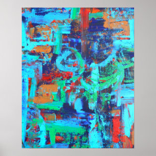 A Walk In The Forest - Abstract Art Handpainted Poster