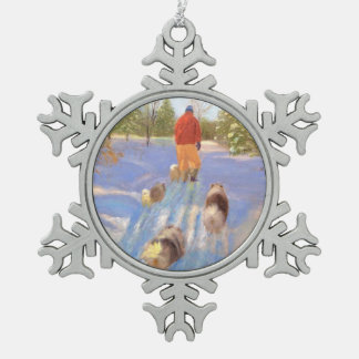 A Walk in the Forest Pewter Snowflake Ornament