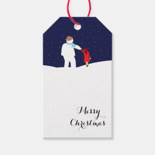 A Walk With Snowman Christmas Gift Tags