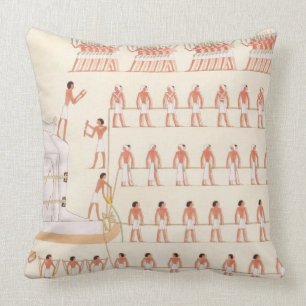 A wall painting at Beni Hasan depicting the moving Throw Pillow