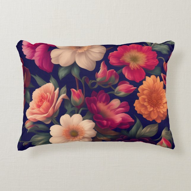 A wallpaper with a floral pattern  accent pillow (Front)