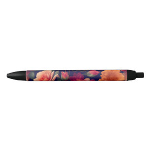 A wallpaper with a floral pattern  black ink pen