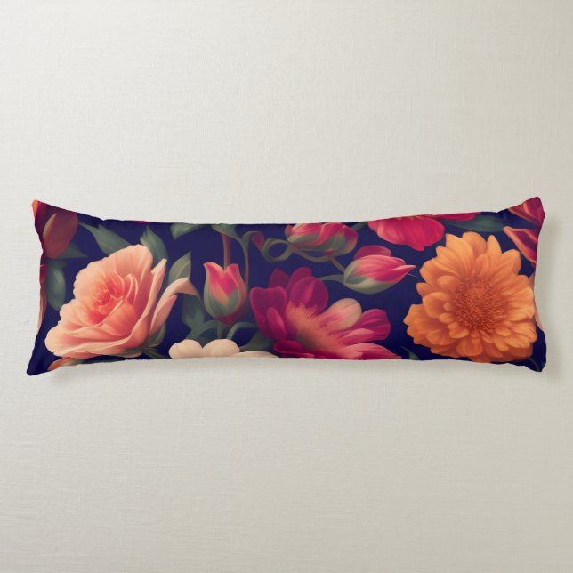 A wallpaper with a floral pattern  body pillow (Front)
