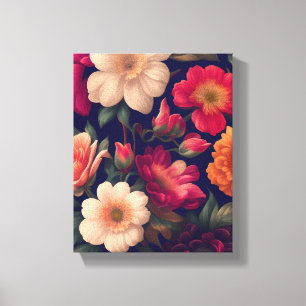 A wallpaper with a floral pattern  canvas print