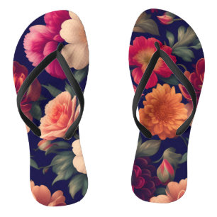 A wallpaper with a floral pattern flip flops