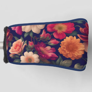 A wallpaper with a floral pattern  golf head cover