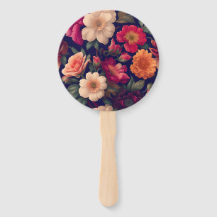 A wallpaper with a floral pattern  hand fan