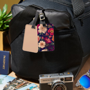 A wallpaper with a floral pattern  luggage tag