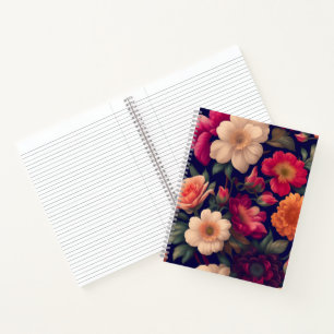 A wallpaper with a floral pattern notebook