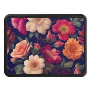 A wallpaper with a floral pattern  trailer hitch cover