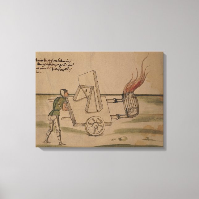 A War Machine, illustration from 'De Machinis' Canvas Print (Front)