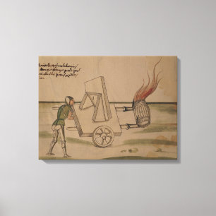 A War Machine, illustration from 'De Machinis' Canvas Print