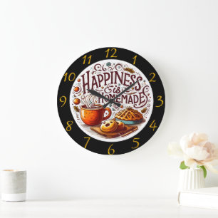 A Warm Affair: Coffee & Pastries Large Clock