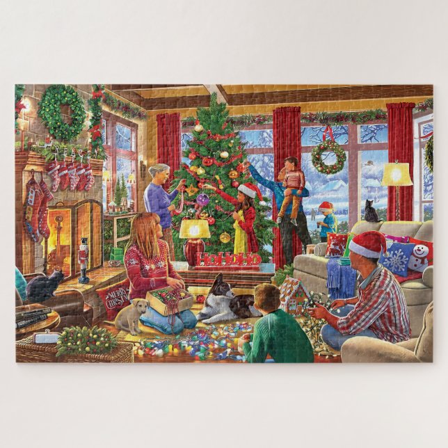 A Warm Christmas Family Gathering Jigsaw Puzzle (Horizontal)