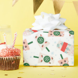 A warm drink pattern full of winter vibes wrapping paper