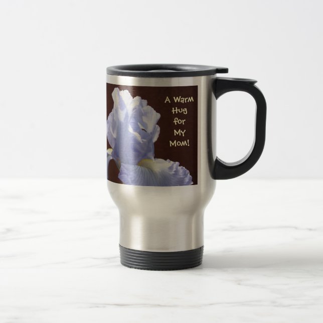 A Warm Hug for My Mom! Blue Iris Flower Mugs (Right)