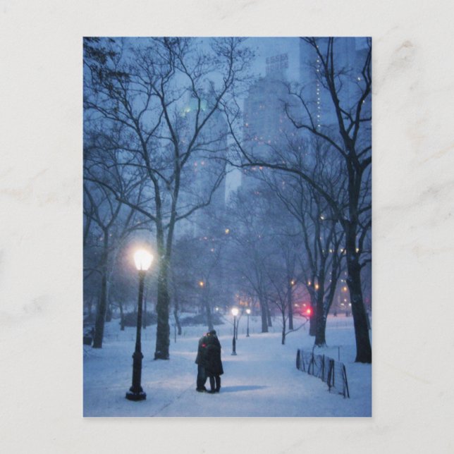 A Warm Kiss On A Cold Night Postcard (Front)