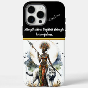A warrior's journey with a loyal wolf companion iPhone 16 pro max case