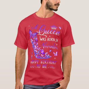 A Was Born In November Cute Birthday Girls Women T-Shirt