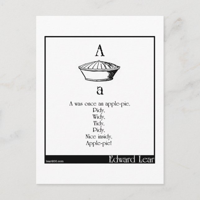 A was once an apple-pie postcard (Front)