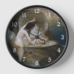 A Water Baby Found in Seashell by Bikini Nymph Clock