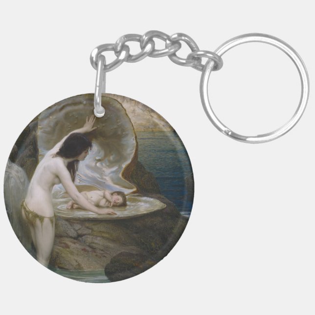 A Water Baby Found in Seashell by Bikini Nymph Keychain (Back Right)