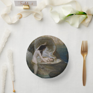 A Water Baby Found in Seashell by Bikini Nymph Paper Plate