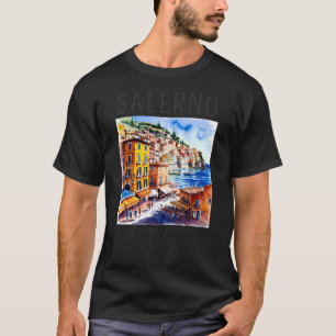 A Watercolor Design Of Salerno - Italy T-Shirt