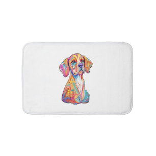 A Watercolor Dog  Bath Mat