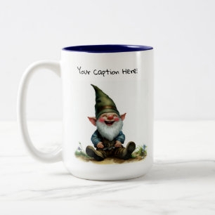 A Watercolor Painting of a Cute Gnome Two-Tone Coffee Mug