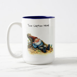 A Watercolor Painting of a Cute Gnome Two-Tone Coffee Mug