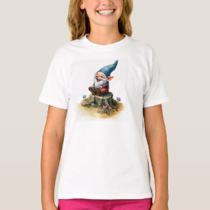 A Watercolor Painting of a Happy Gnome T-Shirt