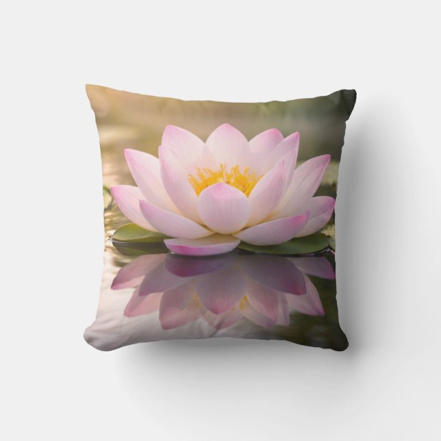 A Waterlily Throw Pillow (Front)