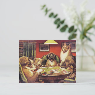 A Waterloo, Dogs Playing Poker, Postcard