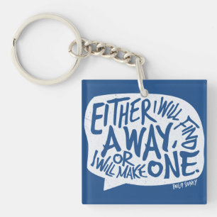 A Way Typography Motivational Quote Keychain