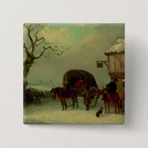 A Wayside Rest - Stopping at the Inn 2 Inch Square Button